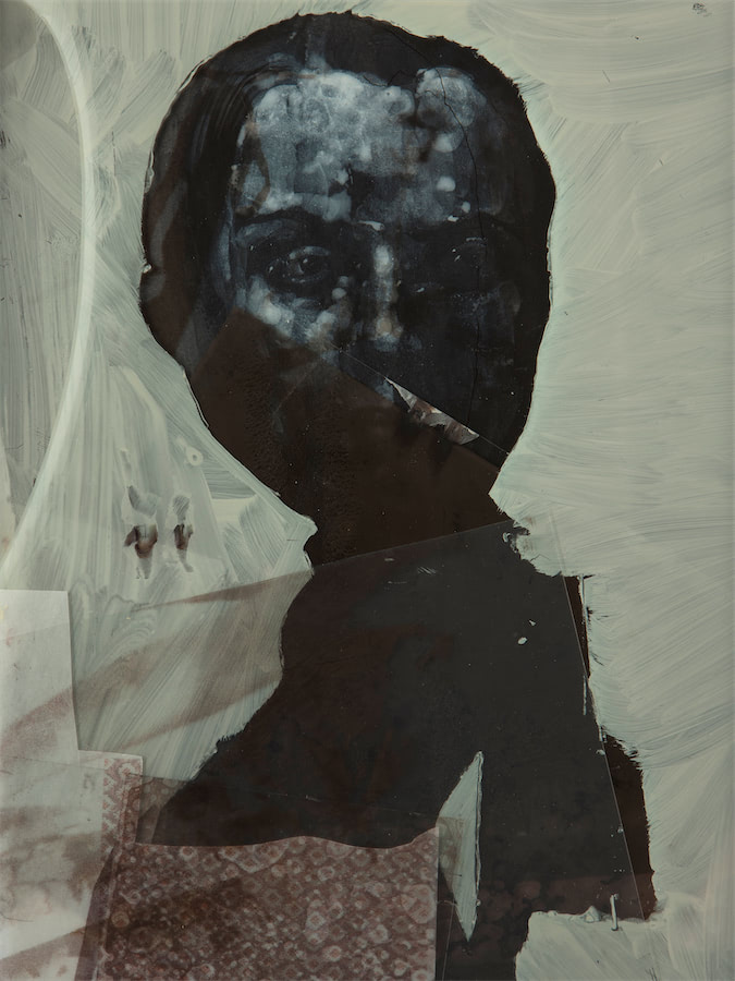 Draperie, 2016, Aquarell, Acryl, Folien, Papiere, Glas, 40 x 26 cm